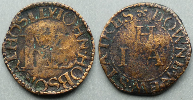 Horselydown New Stairs, John Hobson farthing token N---- Horselydown New Stairs, John Hobson farthing token N----